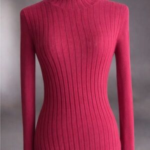 White House Black Market Ribbed Mock Neck Sweater - Small